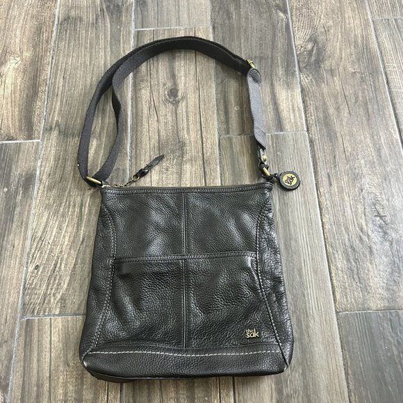 The Sak Handbags - Vintage THE SAK Black  Pebble Leather Crossbody  Shoulder Bag  Purse